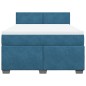 vidaXL Boxspringbett mit Matratze Blau 160x200 cm Samt vidaXL Boxspringbett mit Matratze Blau 160x200 cm Samt