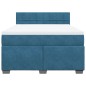 vidaXL Boxspringbett mit Matratze Blau 140x190 cm Samt vidaXL Boxspringbett mit Matratze Blau 140x190 cm Samt