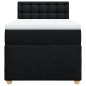 vidaXL Boxspringbett mit Matratze Schwarz 90x190 cm Stoff vidaXL Boxspringbett mit Matratze Schwarz 90x190 cm Stoff