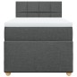 vidaXL Boxspringbett mit Matratze Dunkelgrau 90x200 cm Stoff vidaXL Boxspringbett mit Matratze Dunkelgrau 90x200 cm Stoff