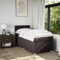 vidaXL Boxspringbett mit Matratze Dunkelbraun 90x200 cm Stoff vidaXL Boxspringbett mit Matratze Dunkelbraun 90x200 cm Stoff