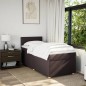 vidaXL Boxspringbett mit Matratze Dunkelbraun 100x200 cm Stoff vidaXL Boxspringbett mit Matratze Dunkelbraun 100x200 cm Stoff