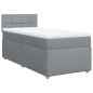 vidaXL Boxspringbett mit Matratze Hellgrau 100x200 cm Stoff vidaXL Boxspringbett mit Matratze Hellgrau 100x200 cm Stoff