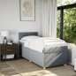 vidaXL Boxspringbett mit Matratze Hellgrau 100x200 cm Stoff vidaXL Boxspringbett mit Matratze Hellgrau 100x200 cm Stoff