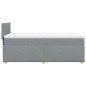 vidaXL Boxspringbett mit Matratze Hellgrau 100x200 cm Stoff vidaXL Boxspringbett mit Matratze Hellgrau 100x200 cm Stoff