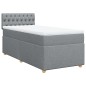 vidaXL Boxspringbett mit Matratze Hellgrau 100x200 cm Stoff vidaXL Boxspringbett mit Matratze Hellgrau 100x200 cm Stoff