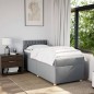 vidaXL Boxspringbett mit Matratze Hellgrau 100x200 cm Stoff vidaXL Boxspringbett mit Matratze Hellgrau 100x200 cm Stoff
