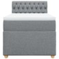 vidaXL Boxspringbett mit Matratze Hellgrau 100x200 cm Stoff vidaXL Boxspringbett mit Matratze Hellgrau 100x200 cm Stoff