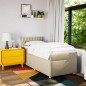 vidaXL Boxspringbett mit Matratze Creme 100x200 cm Stoff vidaXL Boxspringbett mit Matratze Creme 100x200 cm Stoff