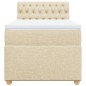 vidaXL Boxspringbett mit Matratze Creme 100x200 cm Stoff vidaXL Boxspringbett mit Matratze Creme 100x200 cm Stoff