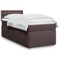 vidaXL Boxspringbett mit Matratze Dunkelbraun 100x200 cm Stoff vidaXL Boxspringbett mit Matratze Dunkelbraun 100x200 cm Stoff