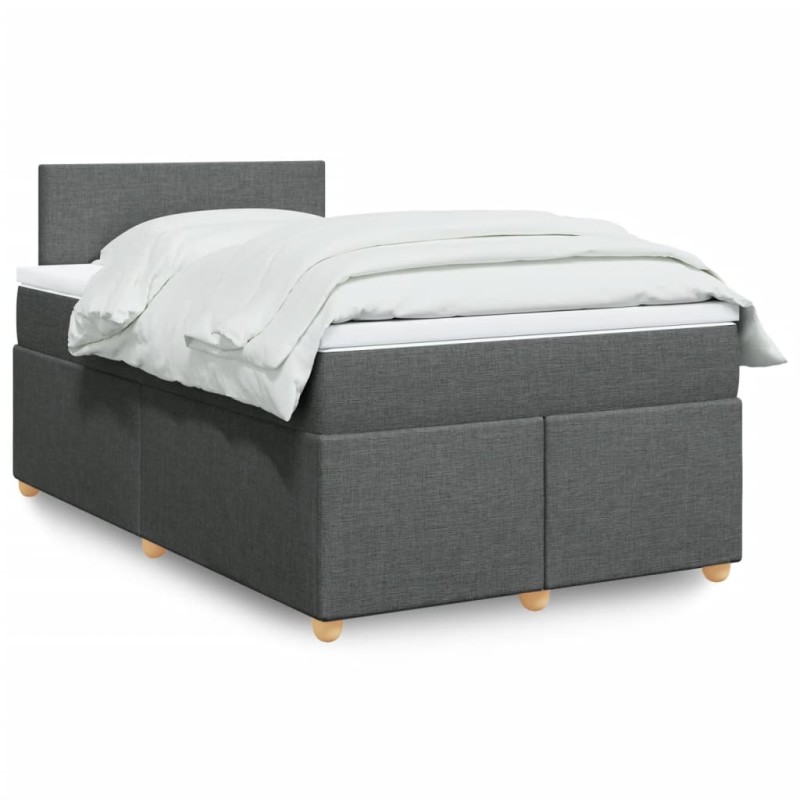 vidaXL Boxspringbett mit Matratze Dunkelgrau 120x200 cm Stoff vidaXL Boxspringbett mit Matratze Dunkelgrau 120x200 cm Stoff