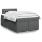 vidaXL Boxspringbett mit Matratze Dunkelgrau 120x200 cm Stoff vidaXL Boxspringbett mit Matratze Dunkelgrau 120x200 cm Stoff