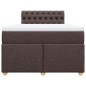 vidaXL Boxspringbett mit Matratze Dunkelbraun 120x200 cm Stoff vidaXL Boxspringbett mit Matratze Dunkelbraun 120x200 cm Stoff