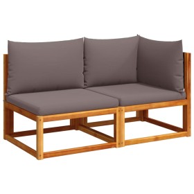 vidaXL Gartensofa mit Kissen 2-Sitzer Massivholz Akazie