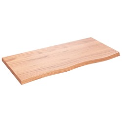 Tischplatte Hellbraun 100x50x4 cm Massivholz Eiche Behandelt