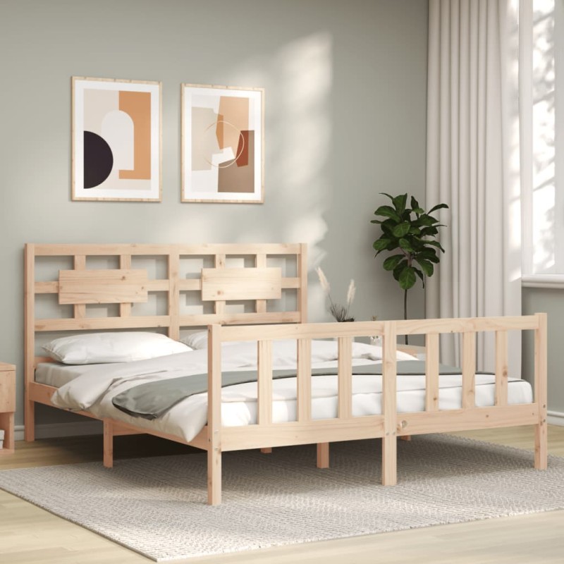 Massivholzbett mit Kopfteil 160x200 cm Massivholzbett mit Kopfteil 160x200 cm