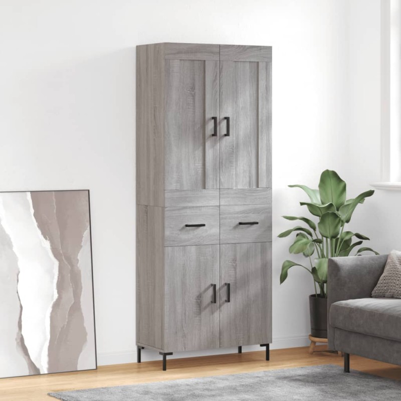 Highboard Grau Sonoma 69,5x34x180 cm Holzwerkstoff Highboard Grau Sonoma 69,5x34x180 cm Holzwerkstoff