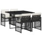 vidaXL 5-tlg. Garten-Essgruppe mit Kissen Schwarz Poly Rattan vidaXL 5-tlg. Garten-Essgruppe mit Kissen Schwarz Poly Rattan