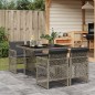 vidaXL 5-tlg. Garten-Essgruppe mit Kissen Grau Poly Rattan vidaXL 5-tlg. Garten-Essgruppe mit Kissen Grau Poly Rattan