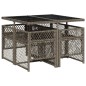 vidaXL 5-tlg. Garten-Essgruppe mit Kissen Grau Poly Rattan vidaXL 5-tlg. Garten-Essgruppe mit Kissen Grau Poly Rattan