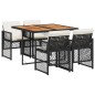 vidaXL 5-tlg. Garten-Essgruppe mit Kissen Schwarz Poly Rattan vidaXL 5-tlg. Garten-Essgruppe mit Kissen Schwarz Poly Rattan