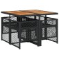vidaXL 5-tlg. Garten-Essgruppe mit Kissen Schwarz Poly Rattan vidaXL 5-tlg. Garten-Essgruppe mit Kissen Schwarz Poly Rattan
