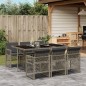 vidaXL 7-tlg. Garten-Essgruppe mit Kissen Grau Poly Rattan vidaXL 7-tlg. Garten-Essgruppe mit Kissen Grau Poly Rattan