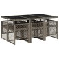 vidaXL 7-tlg. Garten-Essgruppe mit Kissen Grau Poly Rattan vidaXL 7-tlg. Garten-Essgruppe mit Kissen Grau Poly Rattan