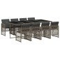 vidaXL 9-tlg. Garten-Essgruppe mit Kissen Grau Poly Rattan vidaXL 9-tlg. Garten-Essgruppe mit Kissen Grau Poly Rattan