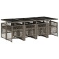 vidaXL 9-tlg. Garten-Essgruppe mit Kissen Grau Poly Rattan vidaXL 9-tlg. Garten-Essgruppe mit Kissen Grau Poly Rattan