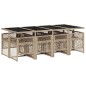 vidaXL 9-tlg. Garten-Essgruppe mit Kissen Beige Poly Rattan vidaXL 9-tlg. Garten-Essgruppe mit Kissen Beige Poly Rattan