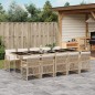 vidaXL 11-tlg. Garten-Essgruppe mit Kissen Beige Poly Rattan vidaXL 11-tlg. Garten-Essgruppe mit Kissen Beige Poly Rattan