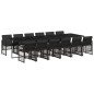 vidaXL 13-tlg. Garten-Essgruppe mit Kissen Schwarz Poly Rattan vidaXL 13-tlg. Garten-Essgruppe mit Kissen Schwarz Poly Rattan