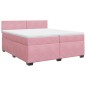 vidaXL Boxspringbett mit Matratze Rosa 200x200 cm Samt vidaXL Boxspringbett mit Matratze Rosa 200x200 cm Samt