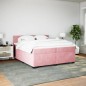 vidaXL Boxspringbett mit Matratze Rosa 200x200 cm Samt vidaXL Boxspringbett mit Matratze Rosa 200x200 cm Samt