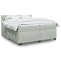 vidaXL Boxspringbett mit Matratze Hellgrau 200x200 cm Samt vidaXL Boxspringbett mit Matratze Hellgrau 200x200 cm Samt