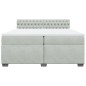 vidaXL Boxspringbett mit Matratze Hellgrau 200x200 cm Samt vidaXL Boxspringbett mit Matratze Hellgrau 200x200 cm Samt