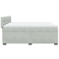 vidaXL Boxspringbett mit Matratze Hellgrau 200x200 cm Samt vidaXL Boxspringbett mit Matratze Hellgrau 200x200 cm Samt