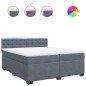 vidaXL Boxspringbett mit Matratze Dunkelgrau 200x200 cm Samt vidaXL Boxspringbett mit Matratze Dunkelgrau 200x200 cm Samt