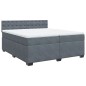 vidaXL Boxspringbett mit Matratze Dunkelgrau 200x200 cm Samt vidaXL Boxspringbett mit Matratze Dunkelgrau 200x200 cm Samt