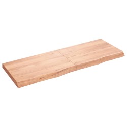 Tischplatte Hellbraun 140x50x6 cm Massivholz Eiche Behandelt