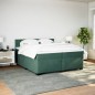 vidaXL Boxspringbett mit Matratze Dunkelgrün 200x200 cm Samt vidaXL Boxspringbett mit Matratze Dunkelgrün 200x200 cm Samt