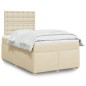 vidaXL Boxspringbett mit Matratze Creme 120x200 cm Stoff vidaXL Boxspringbett mit Matratze Creme 120x200 cm Stoff