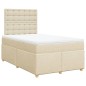 vidaXL Boxspringbett mit Matratze Creme 120x200 cm Stoff vidaXL Boxspringbett mit Matratze Creme 120x200 cm Stoff