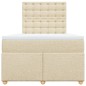 vidaXL Boxspringbett mit Matratze Creme 120x200 cm Stoff vidaXL Boxspringbett mit Matratze Creme 120x200 cm Stoff