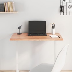 Tischplatte Hellbraun 80x40x2 cm Massivholz Eiche Behandelt