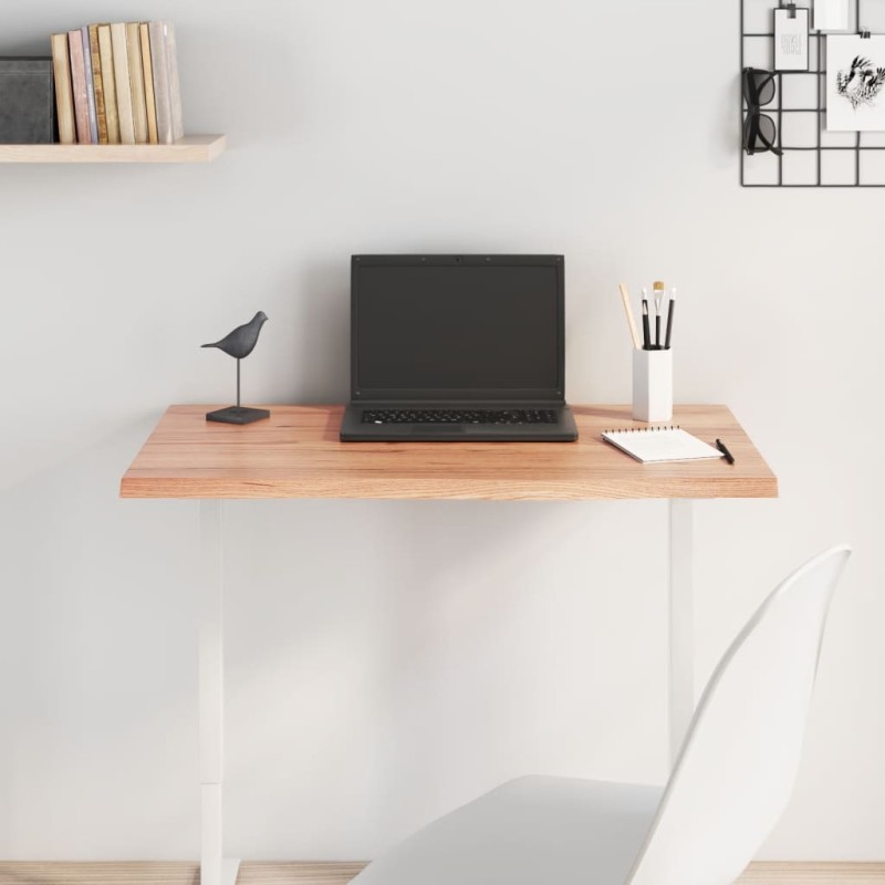Tischplatte Hellbraun 80x40x2 cm Massivholz Eiche Behandelt Tischplatte Hellbraun 80x40x2 cm Massivholz Eiche Behandelt
