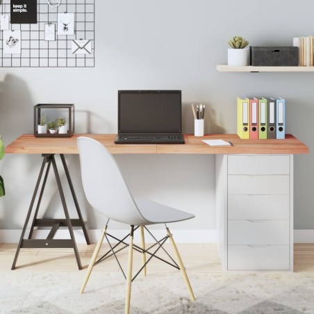 Tischplatte Hellbraun 160x50x4 cm Massivholz Eiche Behandelt