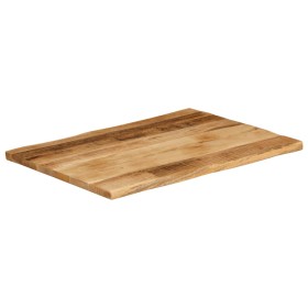vidaXL Tischplatte mit Baumkante 80x60x2,5 cm Raues Mango Massivholz